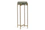 23" Clear Grey Disk Top Drink Table With Gold Metal Base - Signature