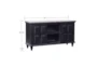 48" Black Wooden Media Cabinet With 2 Textured Doors + 2 Shelves - Detail