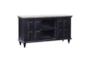 48" Black Wooden Media Cabinet With 2 Textured Doors + 2 Shelves - Signature