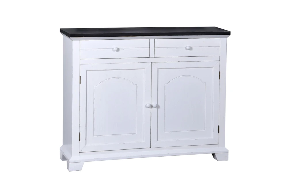 32X42 White With Black Top Cabinet 2 Drawers + 2 Doors