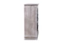 36X36 White Wash Wood Cabinet With 2 Glass Doors + Black Metal - Detail