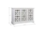 48" White Cream Cabinet With 3 Glass Wooden Doors - Detail