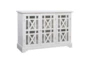 48" White Cream Cabinet With 3 Glass Wooden Doors - Signature