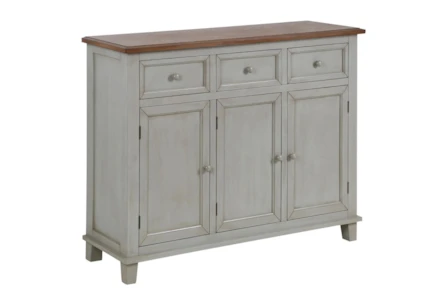 48" Grey + Natural Wood Top Cabinet With 3 Drawer + 3 Doors