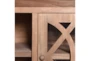 56" Natural Brown 2 Glass Door Wooden Media Cabinet - Detail