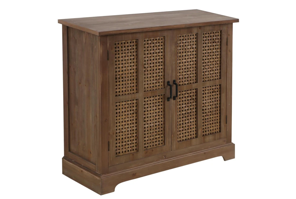 34X36 Medium Brown 2 Wooden Door Cabinet