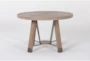 Luis Brown Wood + Metal 48" Round Dining Table  - Front