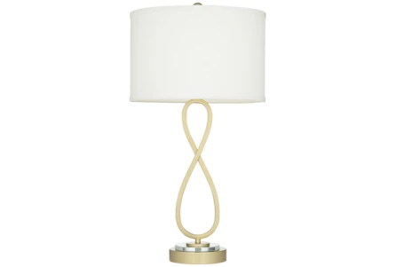27 Inch Brushed Gold Metal Infinity Loop Table Lamps W/ Usb Set Of 2 - Main