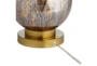 26 Inch Copper Dimpled Mercury Glass Sphere Table Lamp W/ Column Shade - Detail