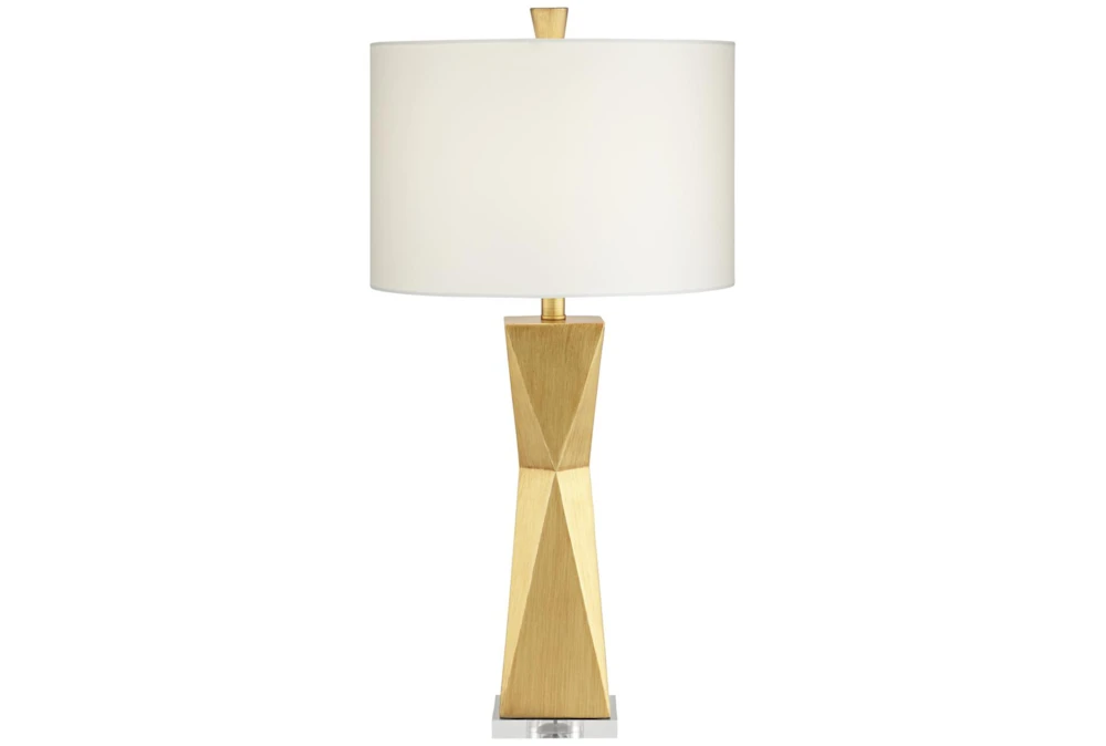 30 Inch Brushed Gold + Acrylic Geometric Table Lamps Set Of 2