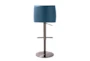 Gale Blue Faux Leather Adjustable Stool - Back
