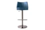 Gale Blue Faux Leather Adjustable Stool - Front