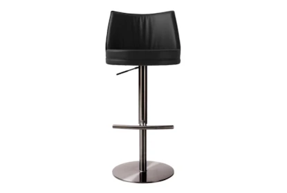 Gale Black Faux Leather Adjustable Stool - Front