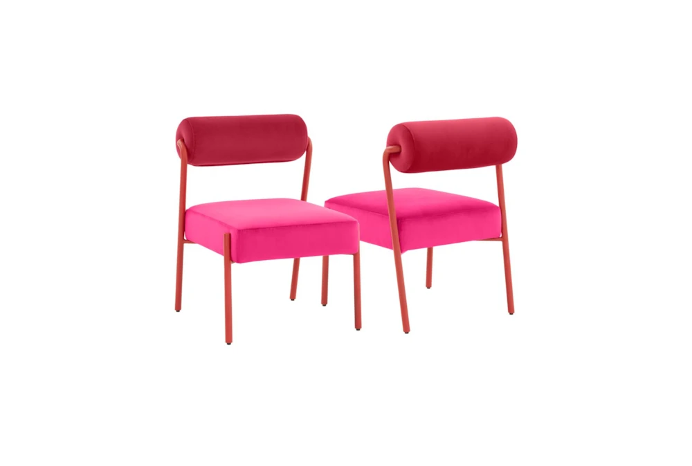 Jole Hot Pink Velvet Dining Chair Set Of 2