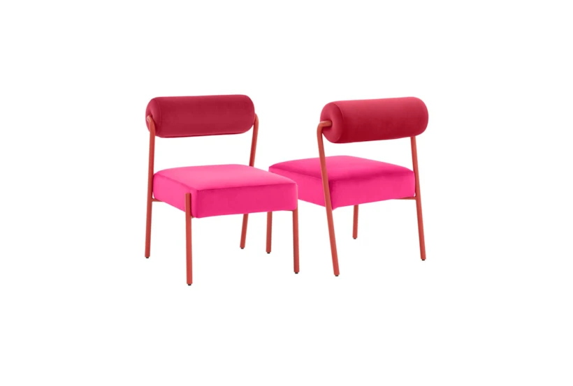 Jole Hot Pink Velvet Dining Chair Set Of 2 - 360