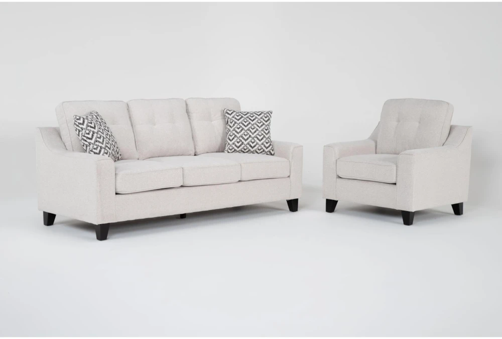 Macie Cream 2 Piece Sofa & Chair Set