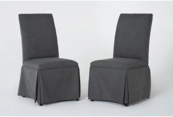 Garten Charcoal Skirted With Back Dining Chair Set Of 2