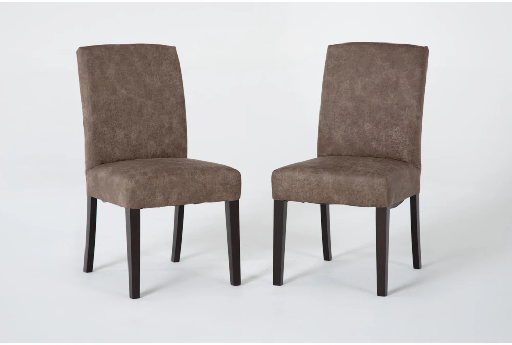 Garten Dapple Armless With Back Dining Chair With Espresso Finish Set Of 2