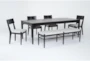 Austen 72-90" Extendable Dining With Upholstered Bench + Upholstered Chair Set For 6 - Side