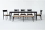 Austen 72-90" Extendable Dining With Woven Bench + Woven Chair Set For 8 - Signature