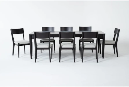Austen 72-90" Extension Dining With Upholstered Chair Set For 8