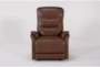 Rosco Brown Leather Zero Gravity Recliner with Power Headrest, USB & Built-in Battery - Front
