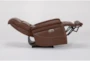 Rosco Brown Leather Zero Gravity Recliner with Power Headrest, USB & Built-in Battery - Side