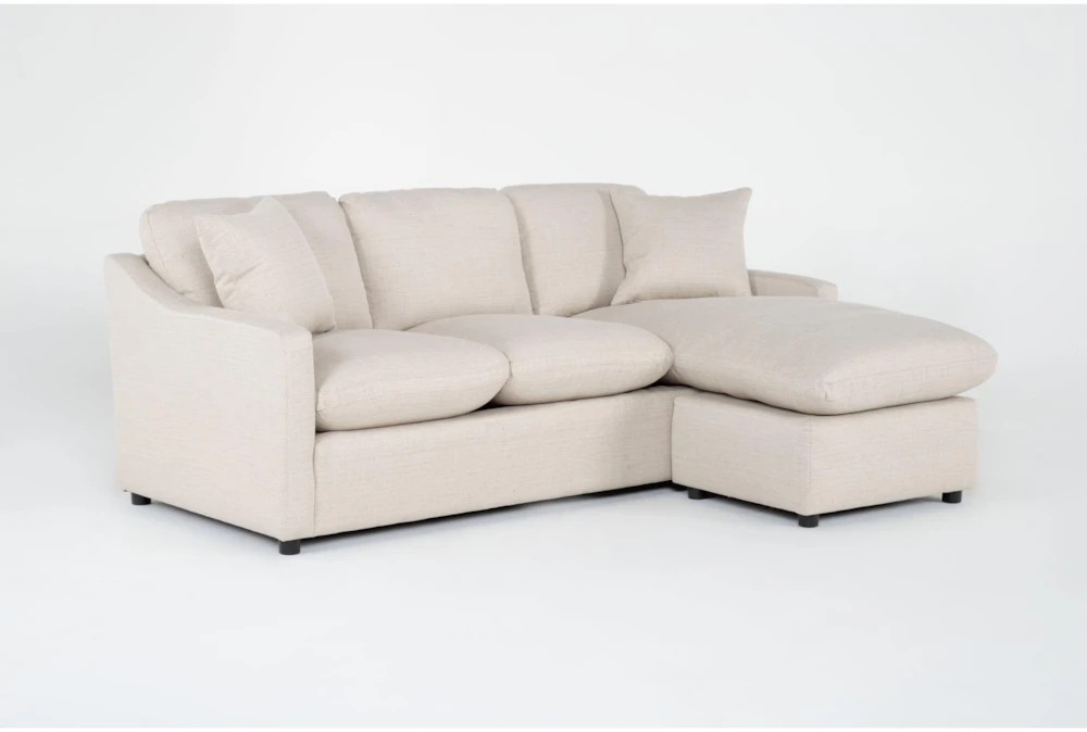 Cozy Linen 84" Sofa with Reversible Chaise