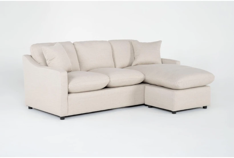 Cozy Linen 84" Sofa with Reversible Chaise - 360