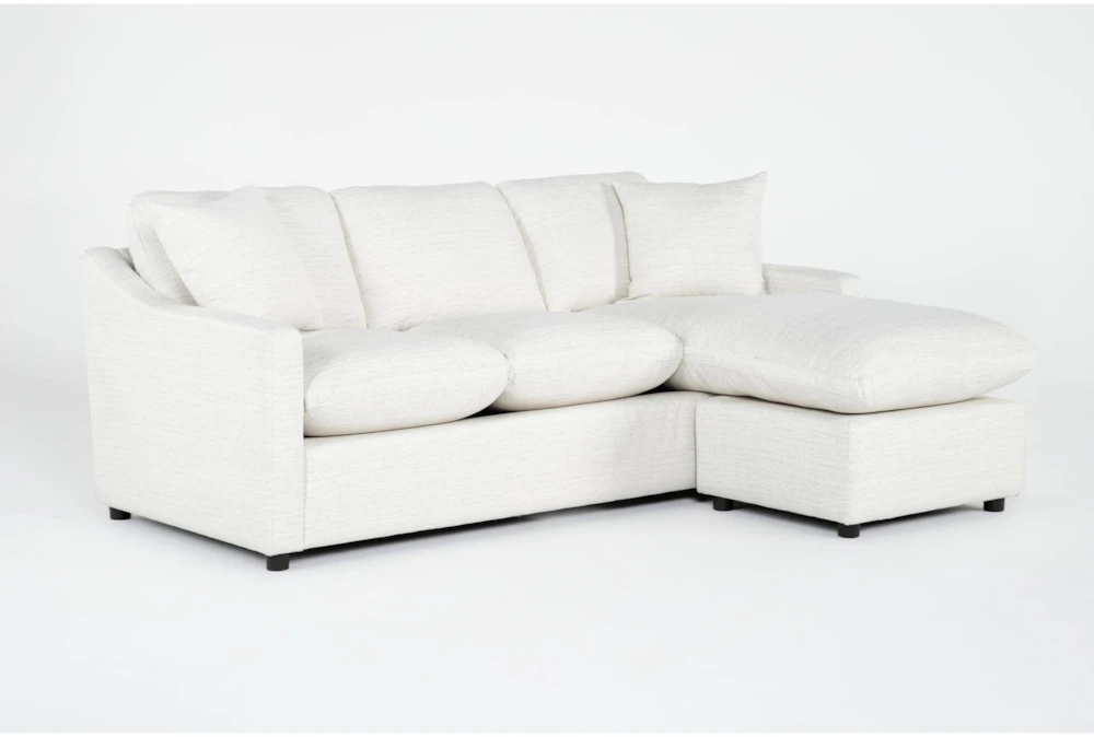 Cozy White 84" Sofa with Reversible Chaise
