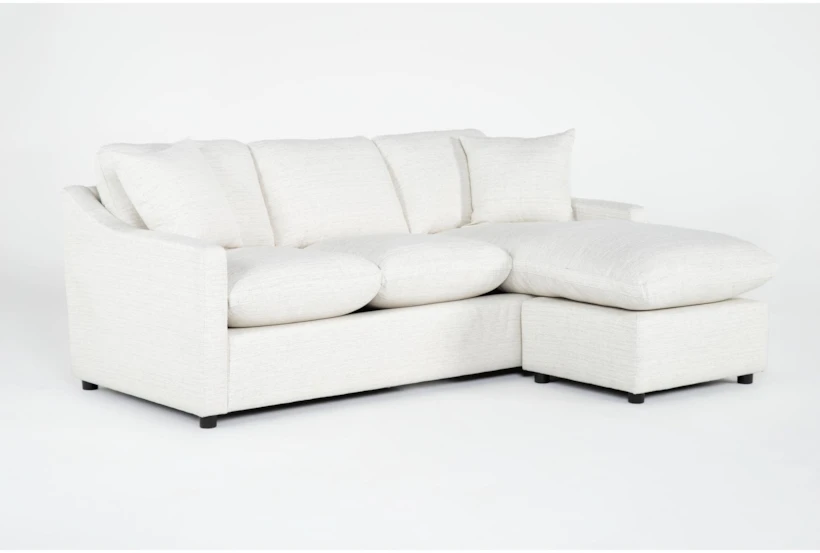 Cozy White 84" Sofa with Reversible Chaise - 360