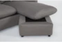 Cozy Charcoal 84" Sofa with Reversible Chaise - Detail