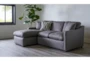 Cozy Charcoal 84" Sofa with Reversible Chaise - Room