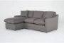 Cozy Charcoal 84" Sofa with Reversible Chaise - Side