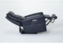 Hylman Blue Leather Zero Gravity Recliner with Power Headrest, USB & Built-in Battery - Side
