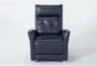 Hylman Blue Leather Zero Gravity Recliner with Power Headrest, USB & Built-in Battery - Signature