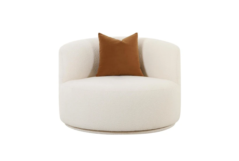 Shiva Cream Boucle Swivel Chair - 360