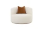 Shiva Cream Boucle Swivel Chair - Front