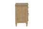 Eloise Natural 3-Drawer Nightstand With Power Outlets & USB - Side