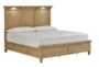 Eloise Natural Queen Wood Panel Bed With Led Lights - Front