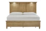 Eloise Natural Queen Wood Panel Bed With Led Lights - Signature