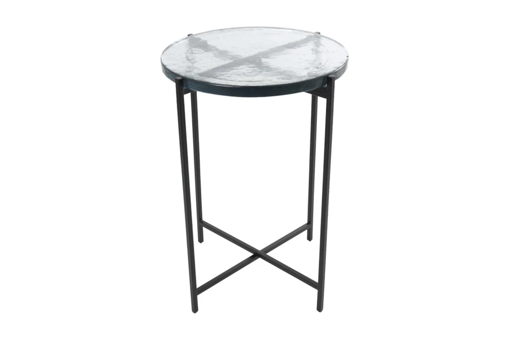 Tayla Black Metal + Glass Accent Table