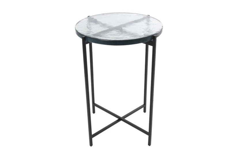 Tayla Black Metal + Glass Accent Table - 360