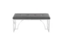 44" Grey Faux Leather + Silver Metal Base - Front