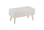 31" Beige Storage Bench With Natural Wood Legs - Signature