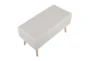 31" Beige Storage Bench With Natural Wood Legs - Top