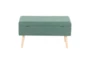 31" Modern Teal Green Storage Bench With Natural Wood Legs - Back