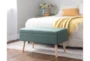 31" Modern Teal Green Storage Bench With Natural Wood Legs - Room