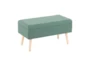 31" Modern Teal Green Storage Bench With Natural Wood Legs - Signature