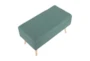 31" Modern Teal Green Storage Bench With Natural Wood Legs - Top